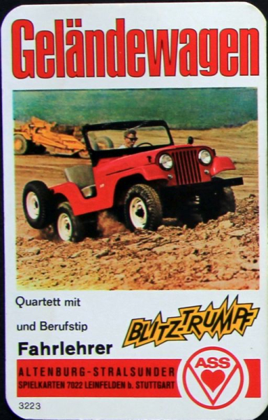 Altenburg Spielkarten "Geländewagen" 1972 Kartenspiel (6517)